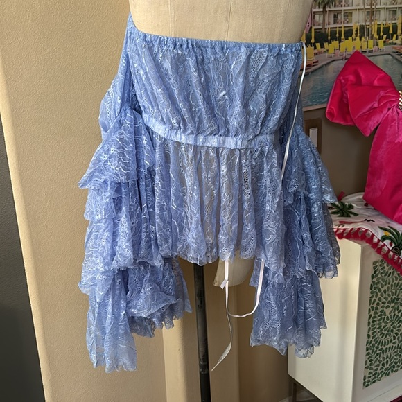 The Dolls House Madonna Top w/ Blue Cornflower Lace NWT - Picture 5 of 8